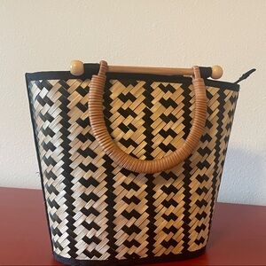 Black and Tan Woven Women's Bag